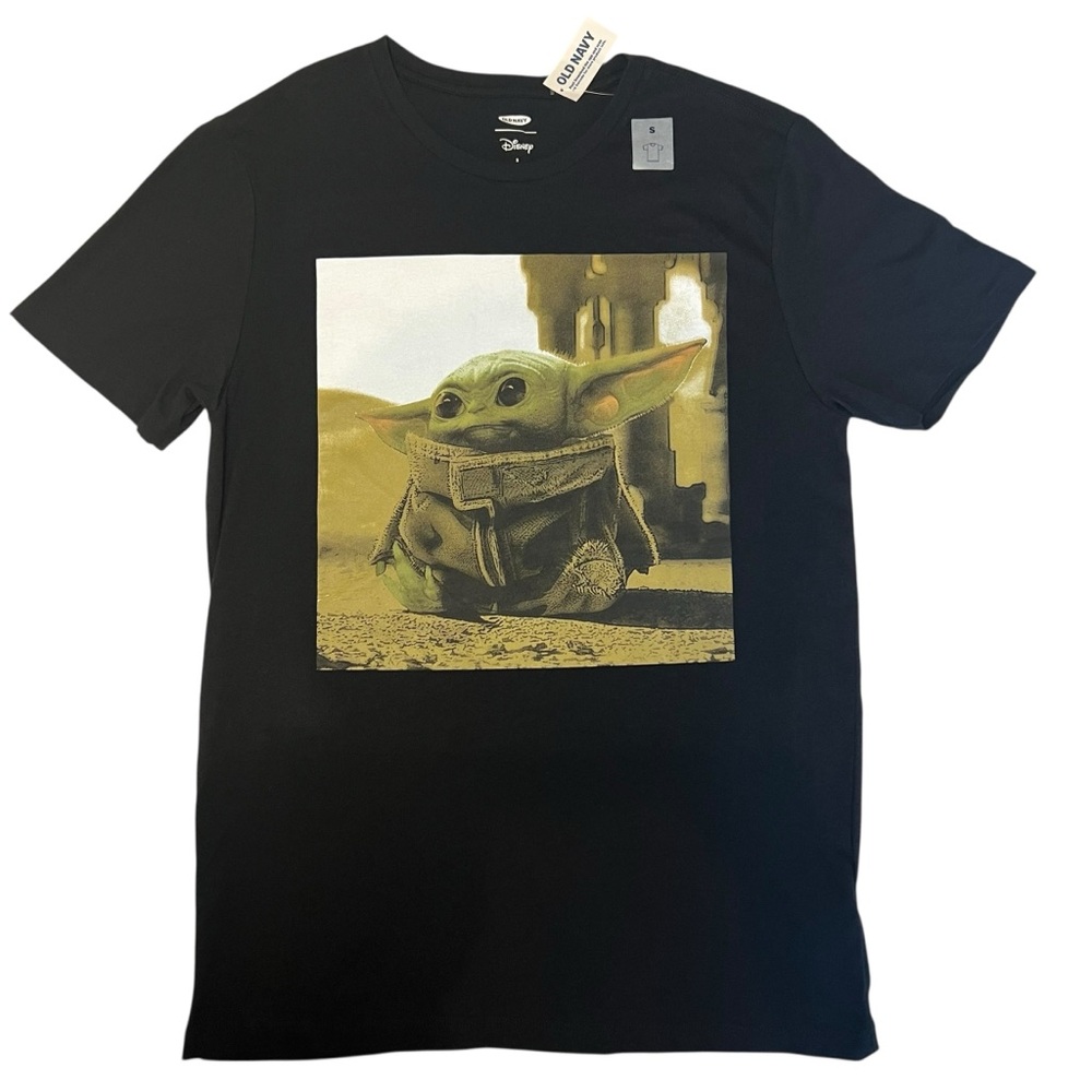 NWT Old Navy Baby Yoda T Shirt Disney SZ Small Grogu Star Wars Mandalorian Black